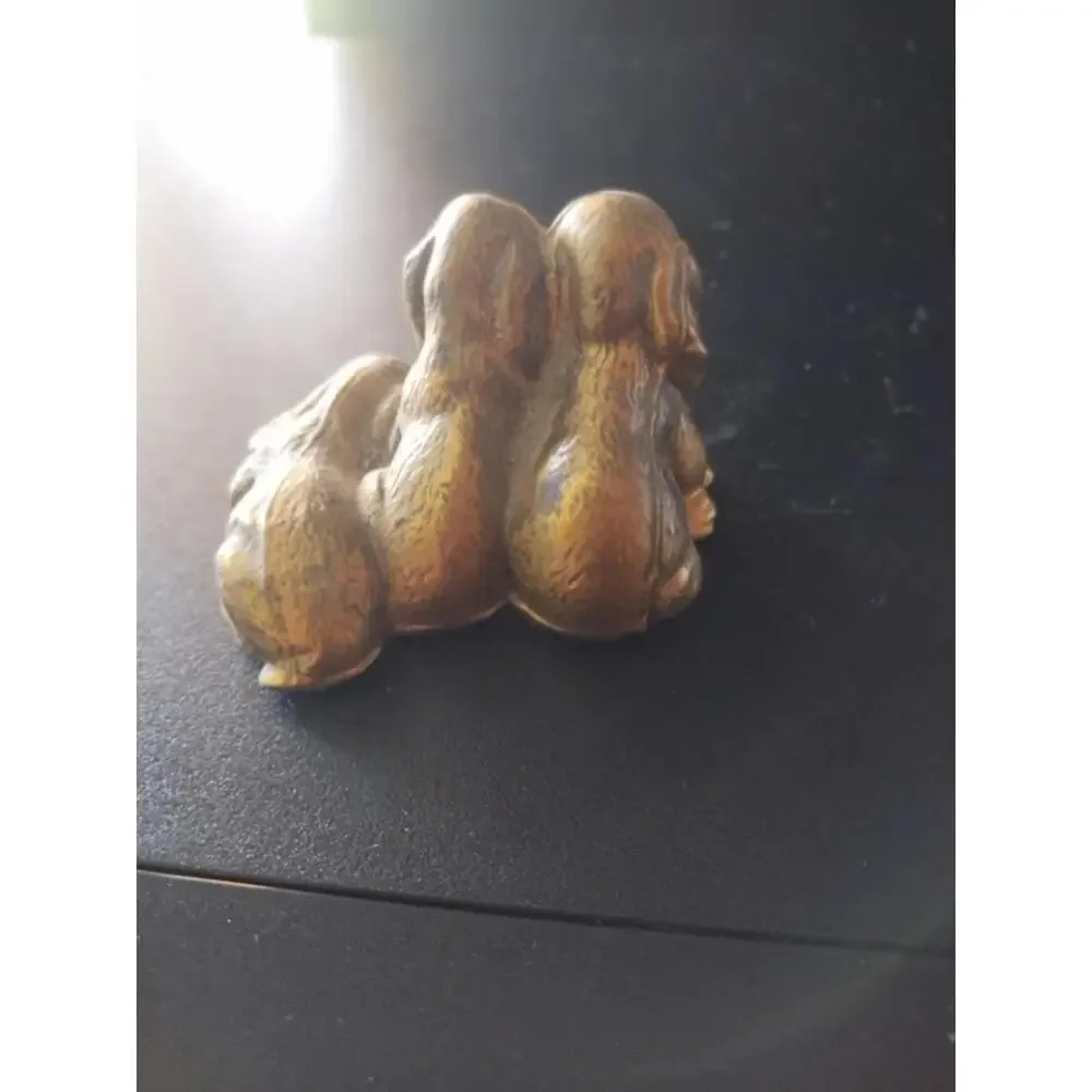 Vintage PM Craftsman Brass Puppies Paperweight Made In‎ America